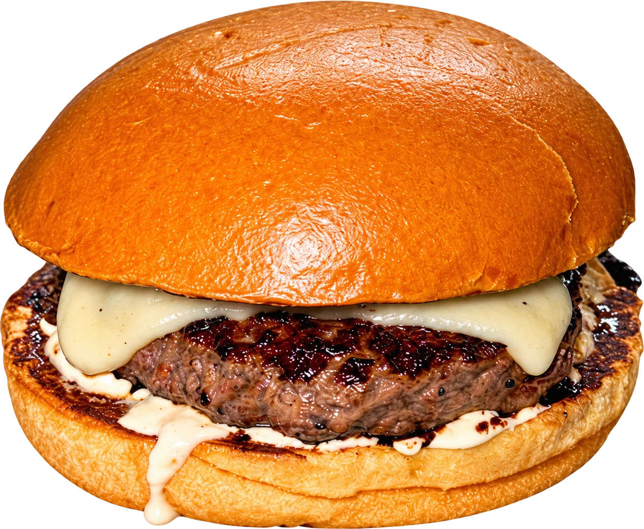 HouseBurger: chiflă brioche, chiftea groasă de vită și sos